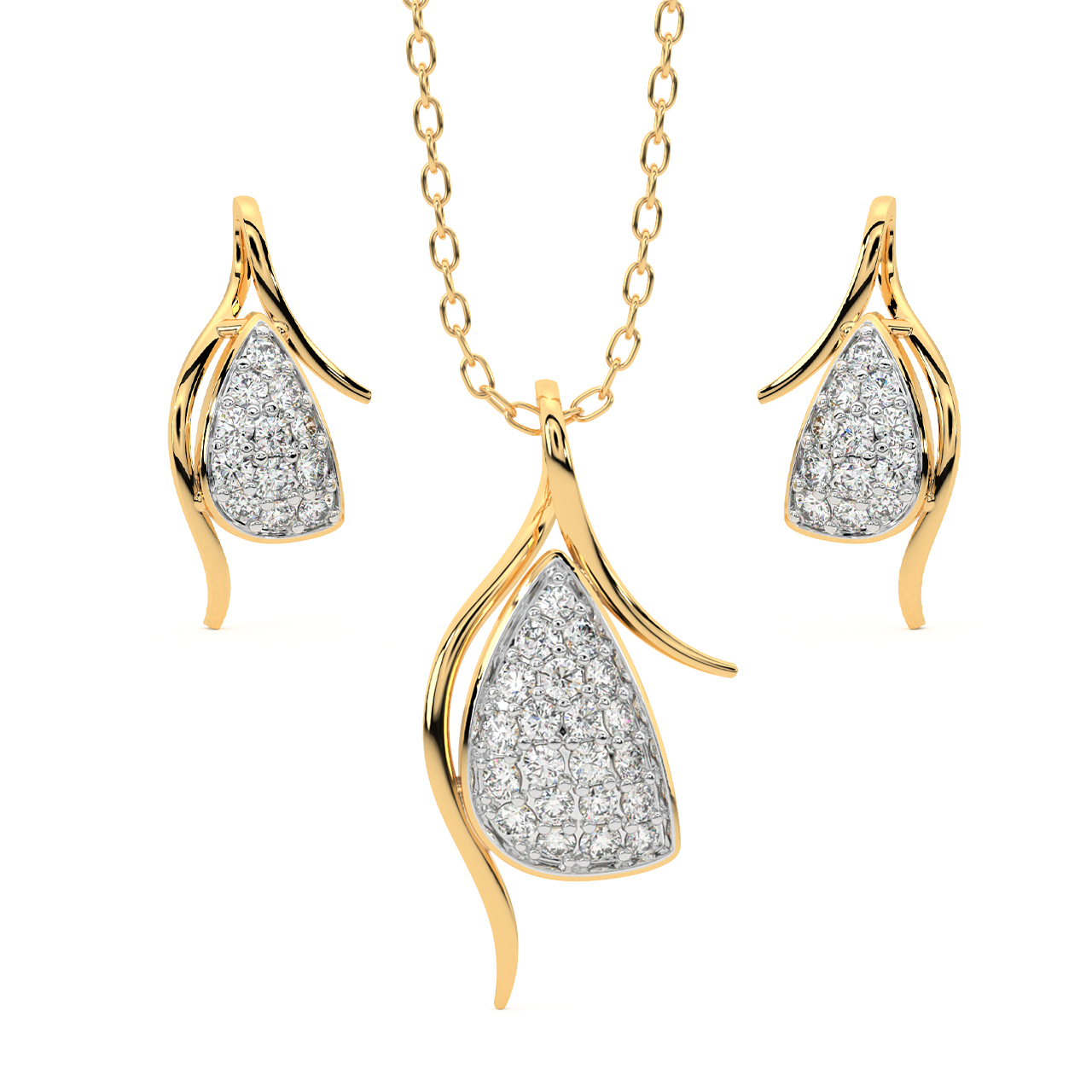 Tyne Round Diamond Pendant Set